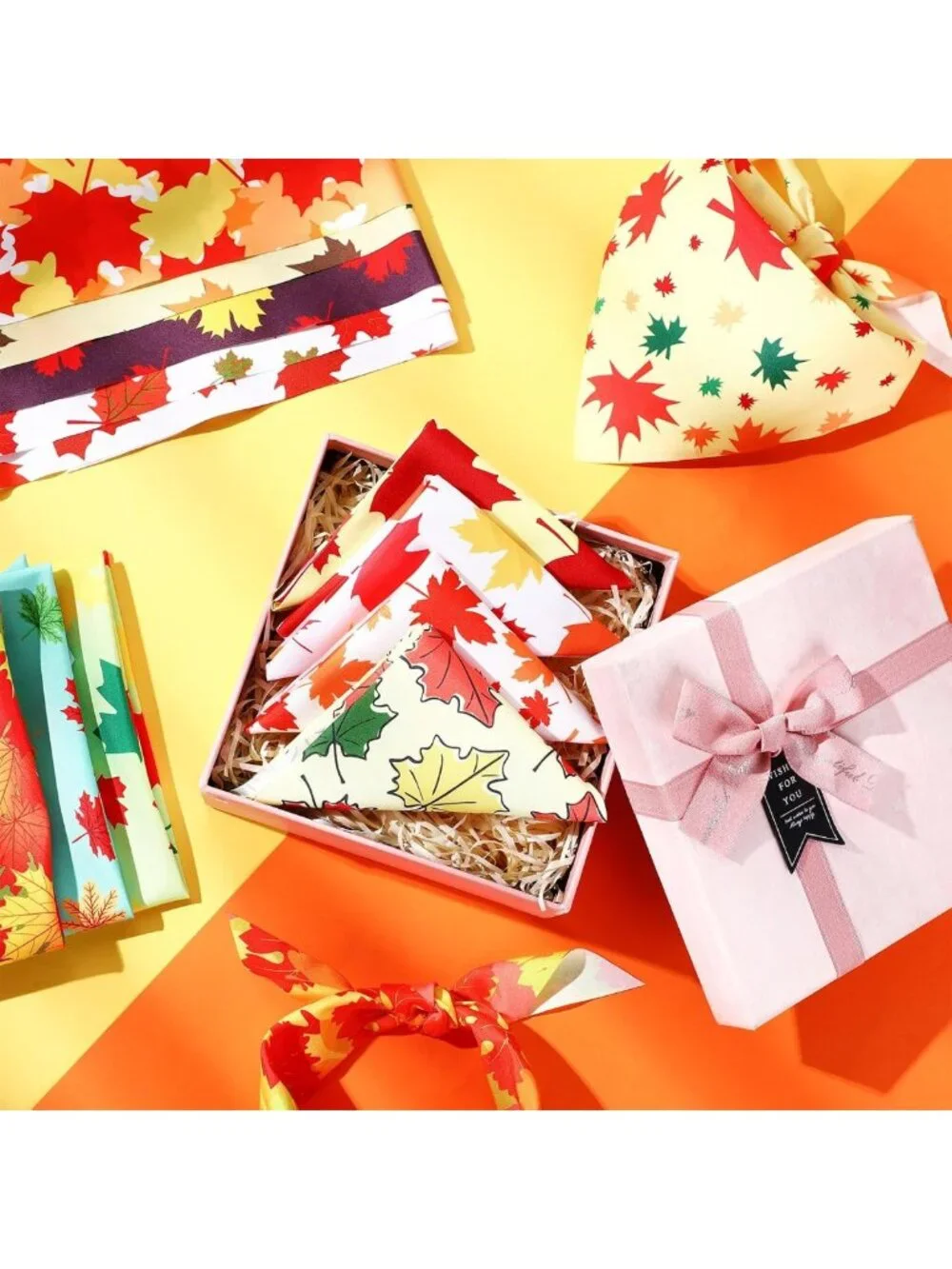 200 Pcs Fall Dog Bandanas - Autumn Maple Leaves, Cute Pet Accessories for Fall